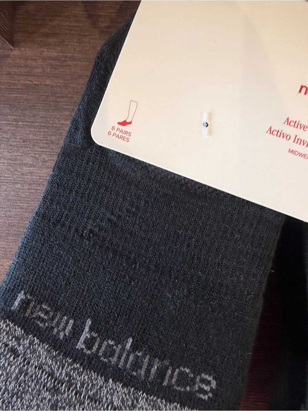 New Balance Men’s Active Invisible No-Show Socks — Black with Gray Toe